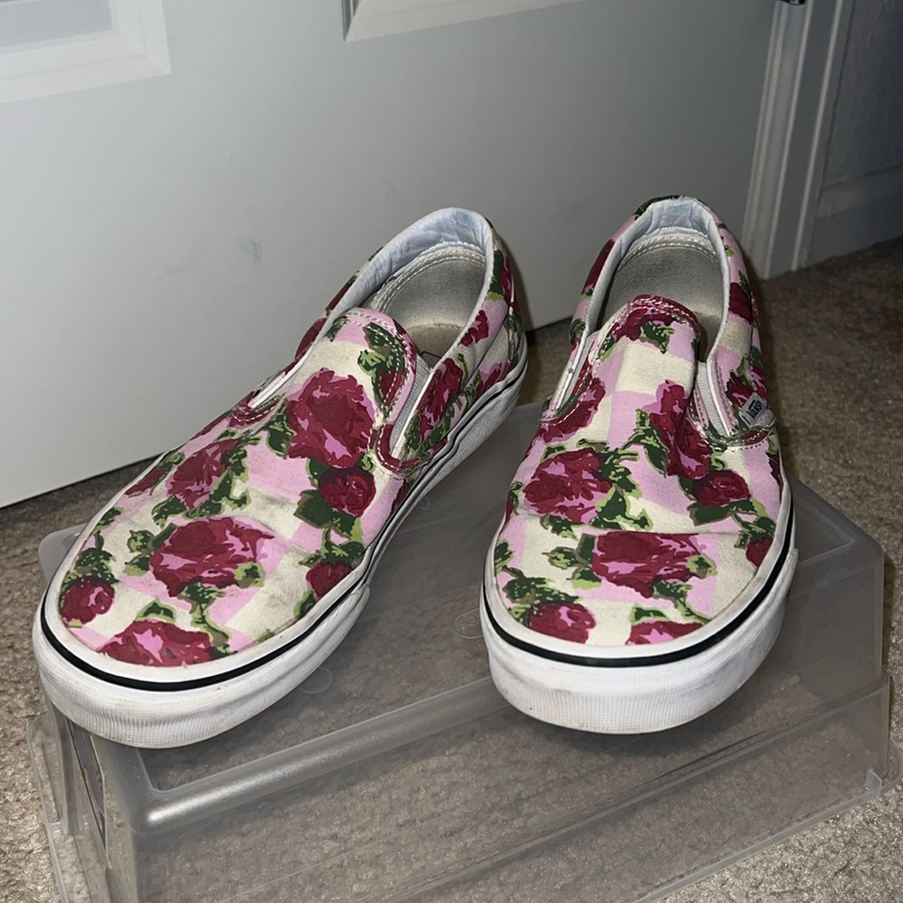 Vans Slip-On pink rose and checkered Sneakers/Shoes Women's